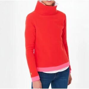 Dudley Stephens Park Slope Turtleneck Pullover Fleece Sweater Red Pink XXL
